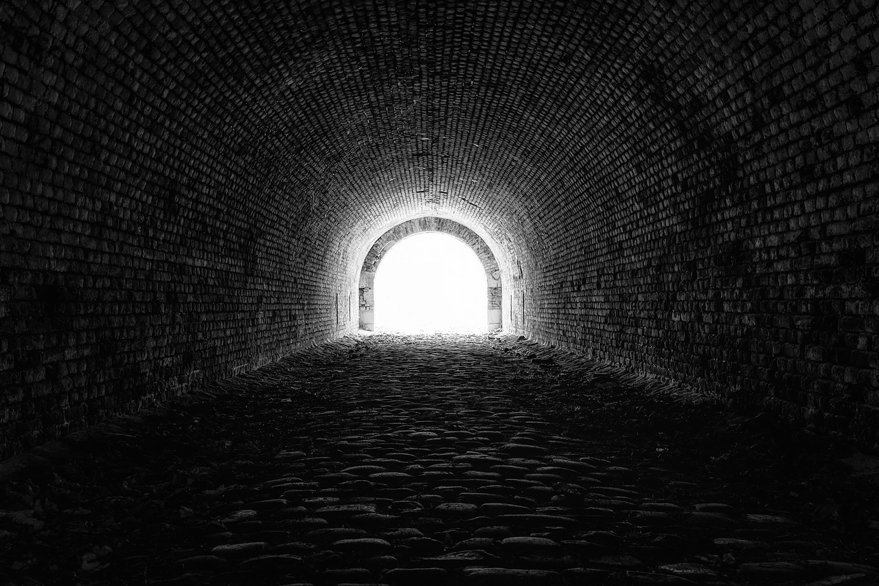 light at the end of a tunnel